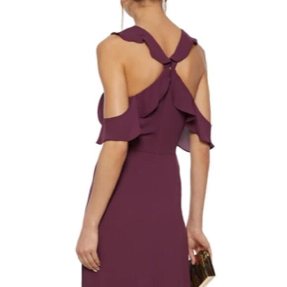 BCBGMaxAzria Plum Ruffle Maxi Dress - Picture 3 of 5